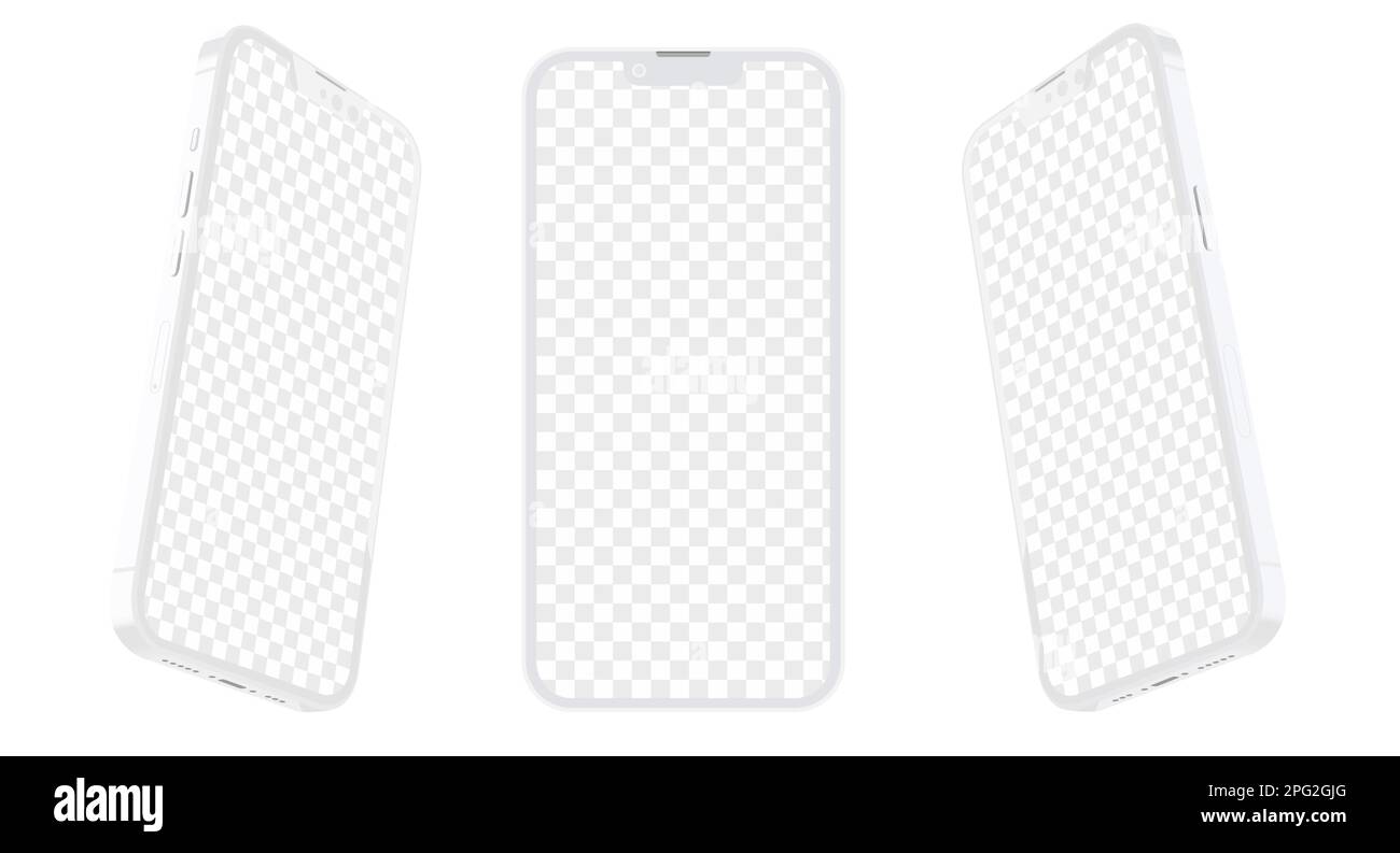 Smartphone mockup three view Cut Out Stock Images & Pictures - Alamy