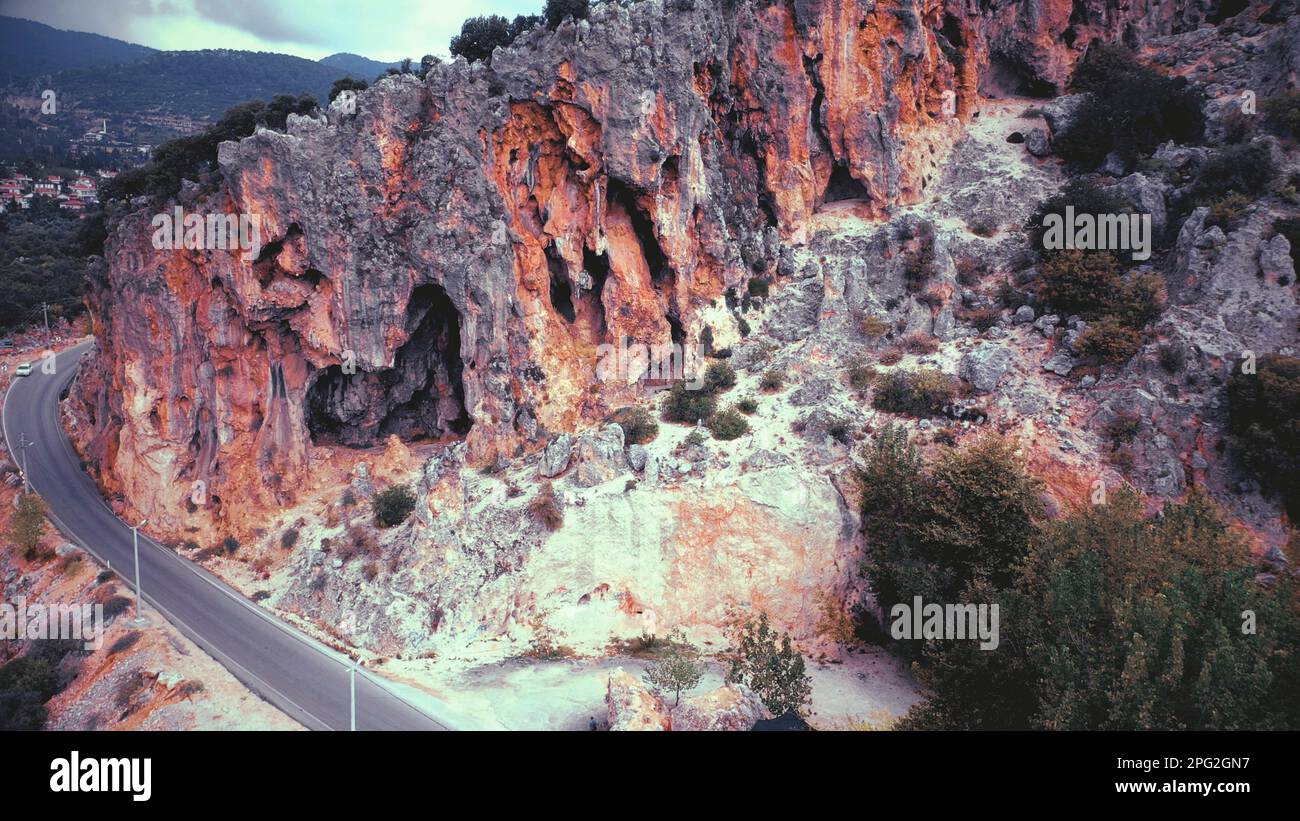 Aerial view along rocky ridge hi-res stock photography and images - Alamy