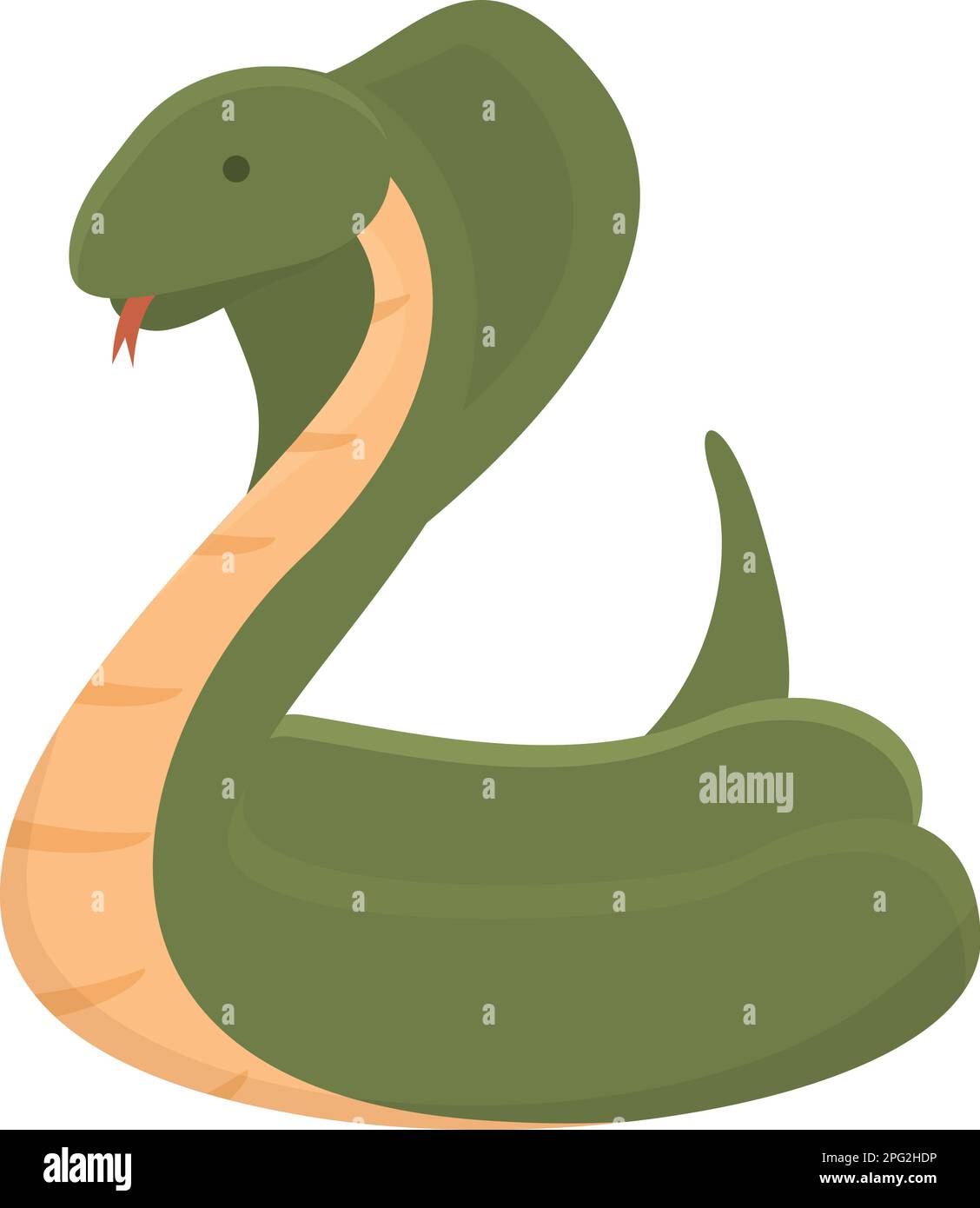 Green king cobra icon cartoon vector. Snake head. Venom mascot Stock