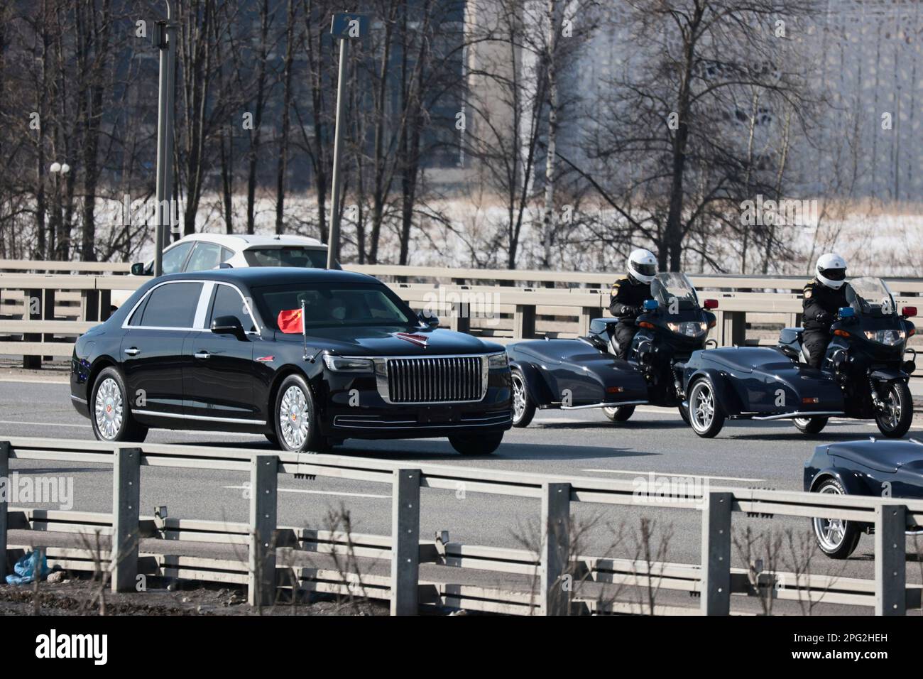 Chinese President Xi Jinping's motorcade drives from the Vnukovo-2 government airport outside Moscow, Russia, Monday, March 20, 2023. (AP Photo Stock Photo - Alamy Chinese President Xi Jinping's motorcade drives from the Vnukovo-2 government airport outside Moscow, Russia, Monday, March 20, 2023. (AP Photo Stock Photo - Alamy