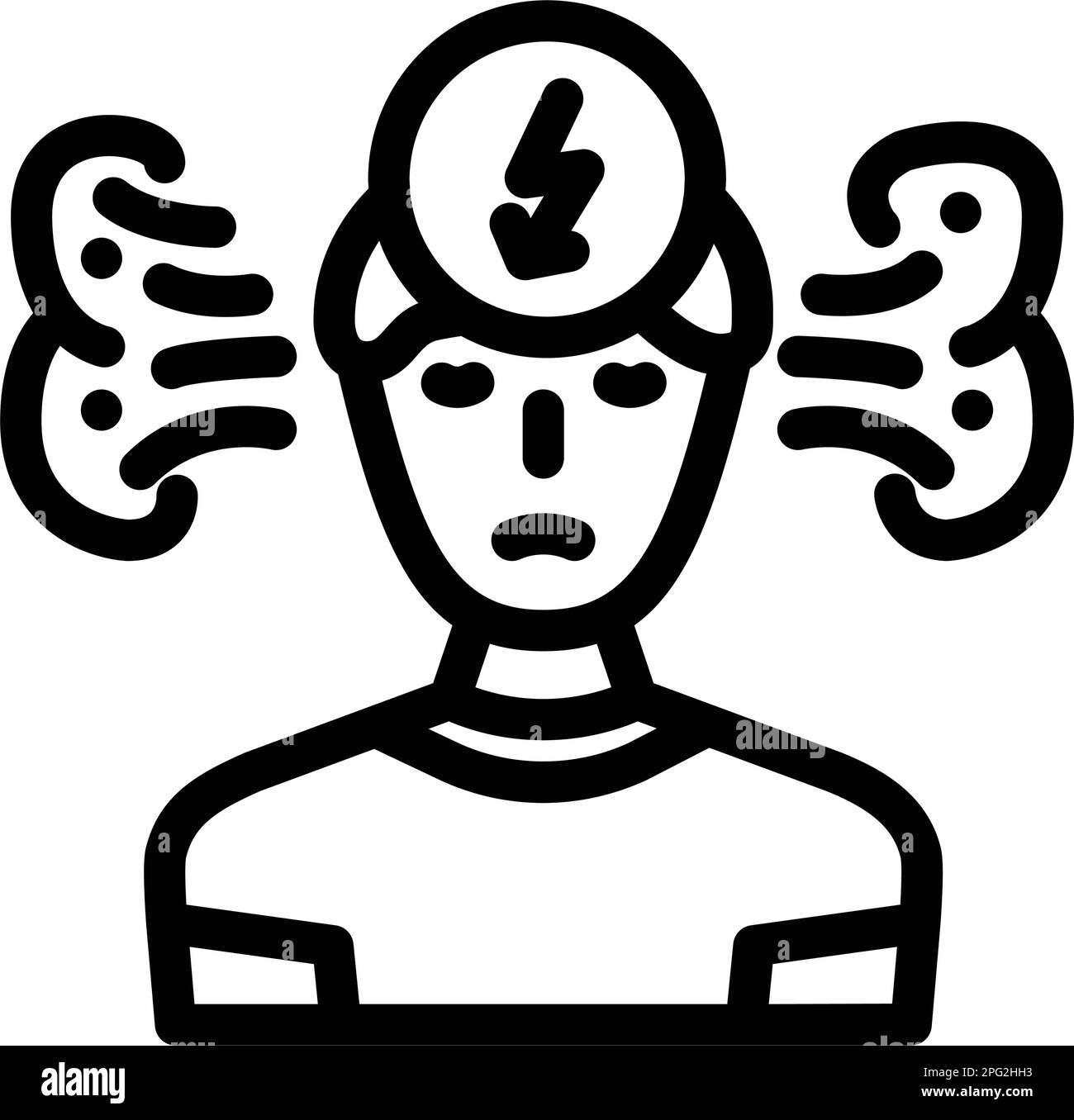 man stress headache line icon vector illustration Stock Vector Image ...
