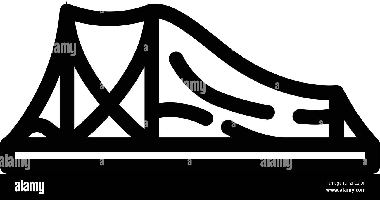 outdoor tent vacation line icon vector illustration Stock Vector Image ...