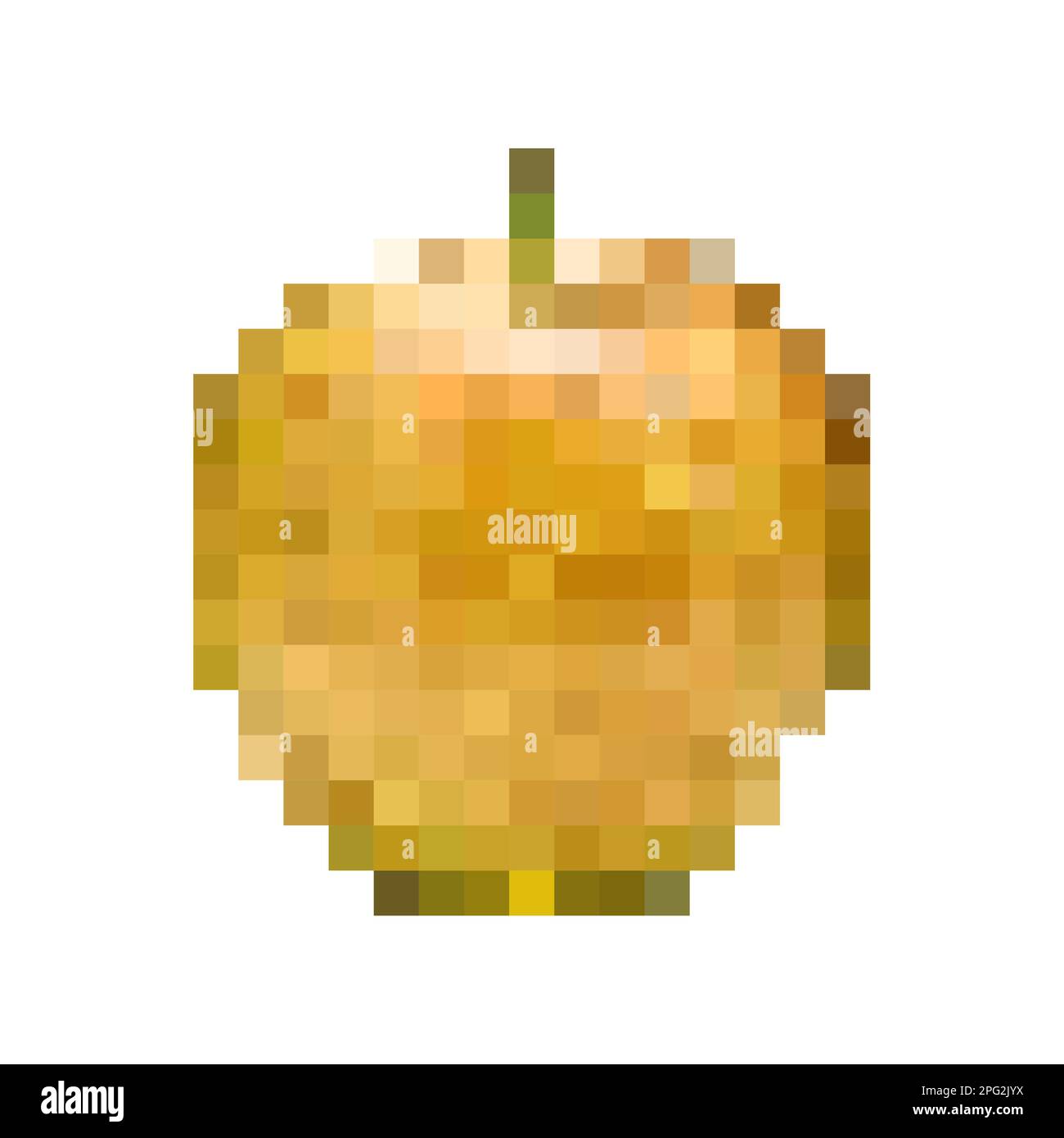 Apple pixel art. Vector illustration isolated on white background. Stock Vector
