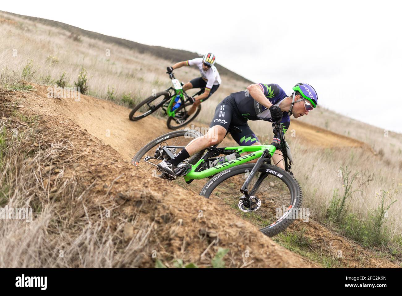 Martin Stosek (Czech) (Canyon Northwave MTB) in action during the training session prior to Cape Epic Mountain Bike stage race in Meerendal, South Afr Stock Photo