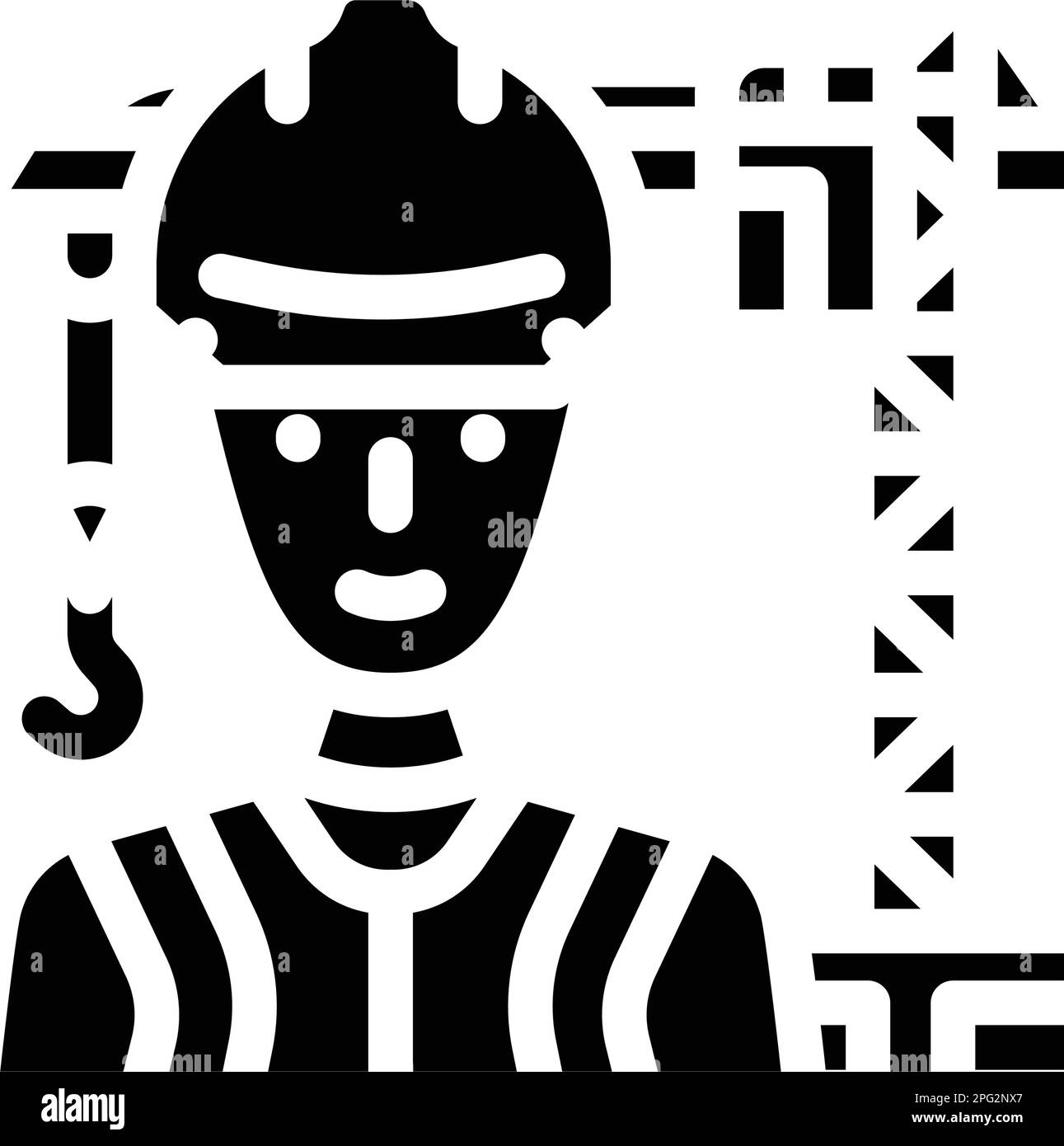 civil engineer worker glyph icon vector illustration Stock Vector