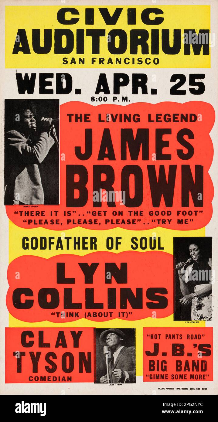 Civic Auditorium San Francisco, James Brown, Lyn Collins, Clay Tayson