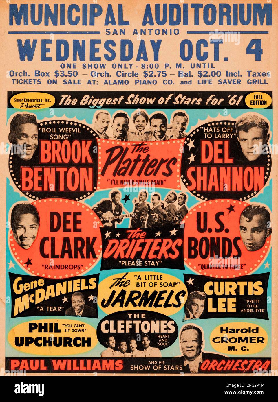 Municipal Auditorium San Antonio, Brook Benton, The Platters, Del
