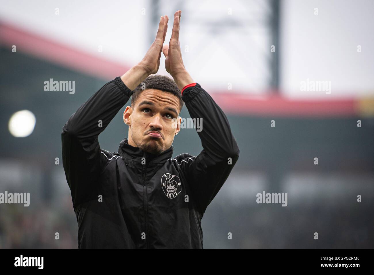 Silkeborg, Denmark. 19th Mar, 2023. Joel Felix of Silkeborg IF seen before the 3F Superliga match between Silkeborg IF and FC Midtjylland at Jysk Park in Silkeborg. (Photo Credit: Gonzales Photo/Alamy Live News Stock Photo
