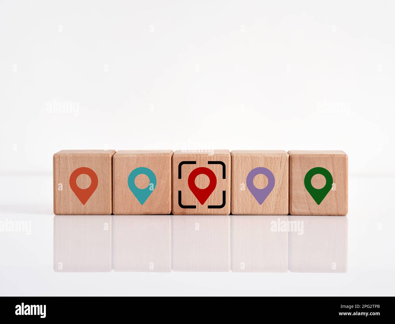Finding the right or desired target location or destination. Map pin