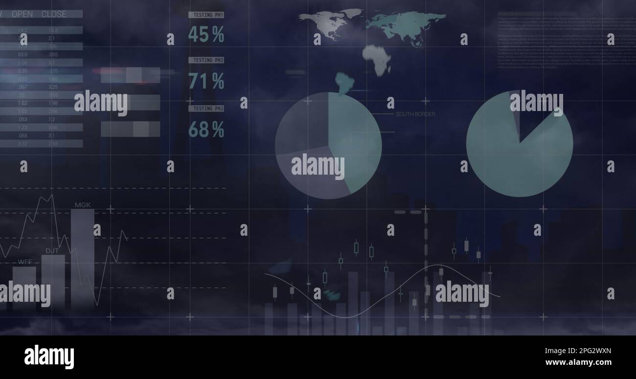 Animation map data processing over hi-res stock photography and images ...