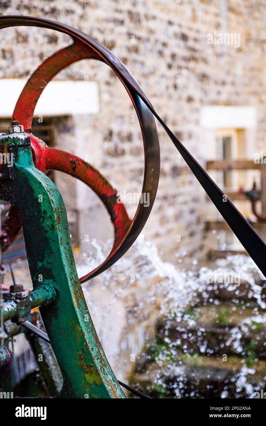 Steam powered machinery pumping water at Combe Mill, Oxfordshire Stock