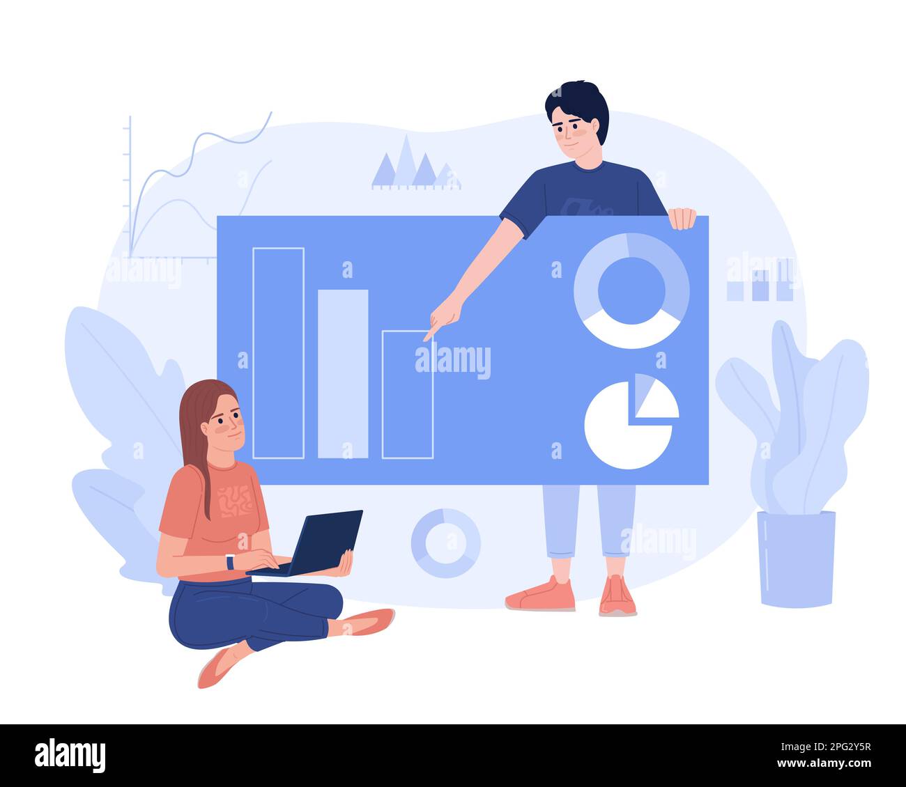 Data presentation flat concept vector spot illustration Stock Vector ...