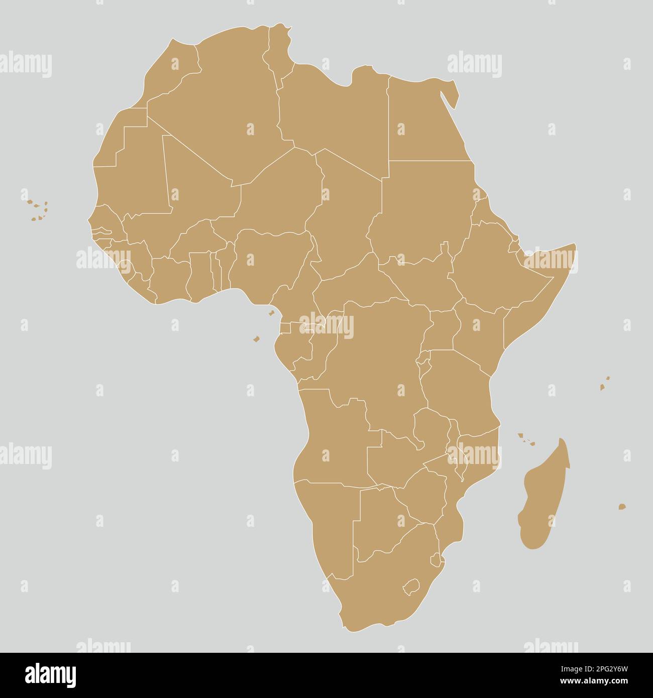 Political blank Africa Map vector illustration. Editable and clearly labeled layers. Stock Vector