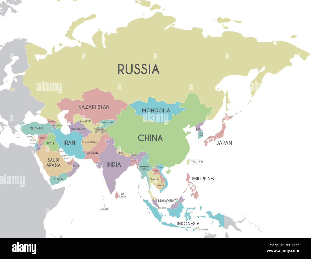 Asia Map With Countries Labeled Asia Political Detailed Map Royalty Asia Map With Countries Labeled Asia Political Detailed Map Royalty