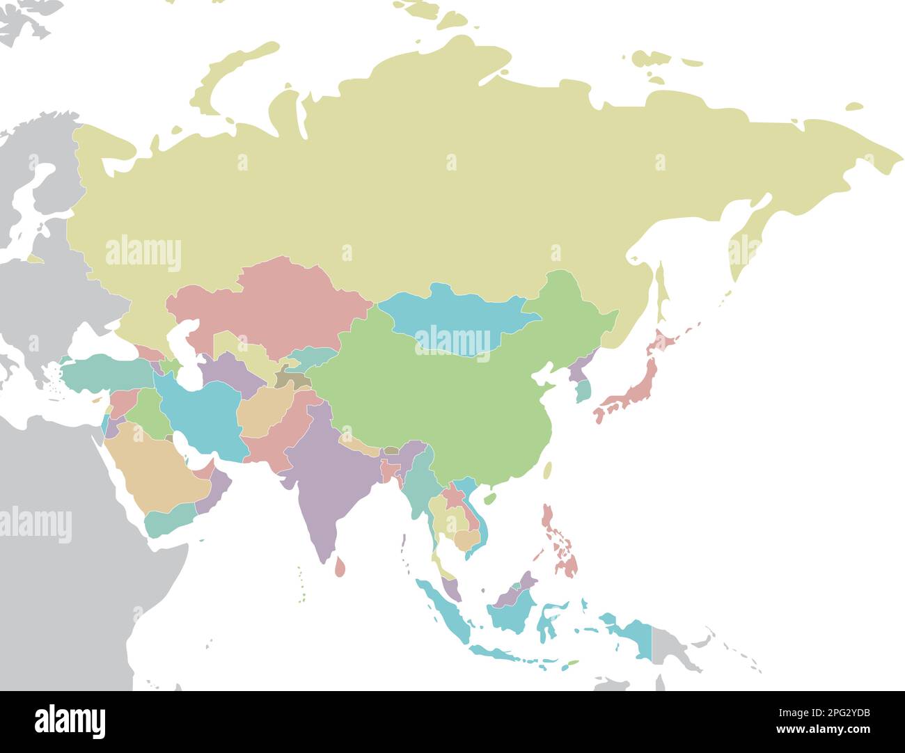 Political Blank Asia Map Vector Illustration Isolated On White Political Blank Asia Map Vector Illustration Isolated On White Background Editable And Clearly Labeled Layers 2PG2YDB