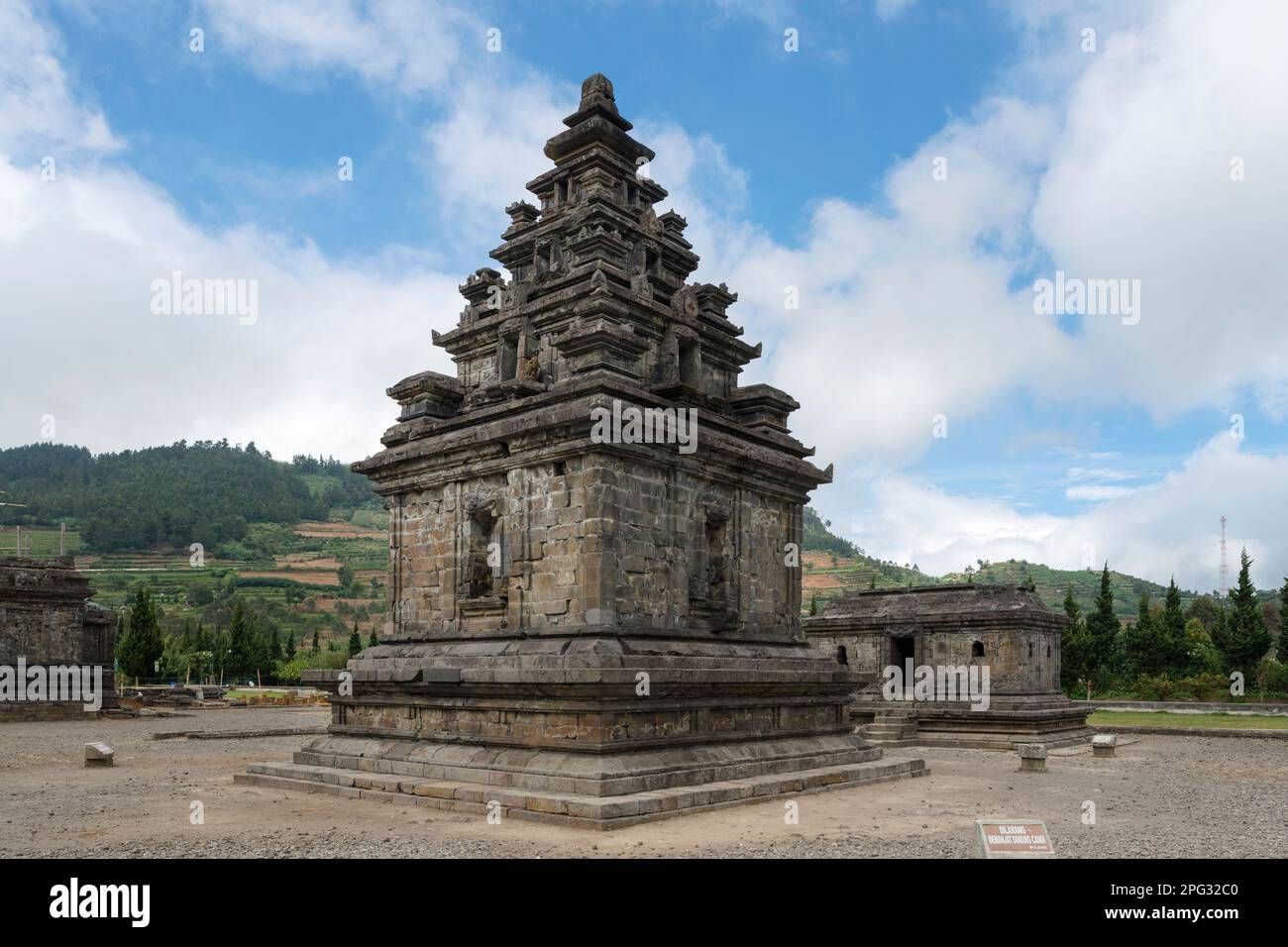 Arjuna Temple, Dieng Temples, Dieng Plateau, Central Java, Indonesia Stock Photo