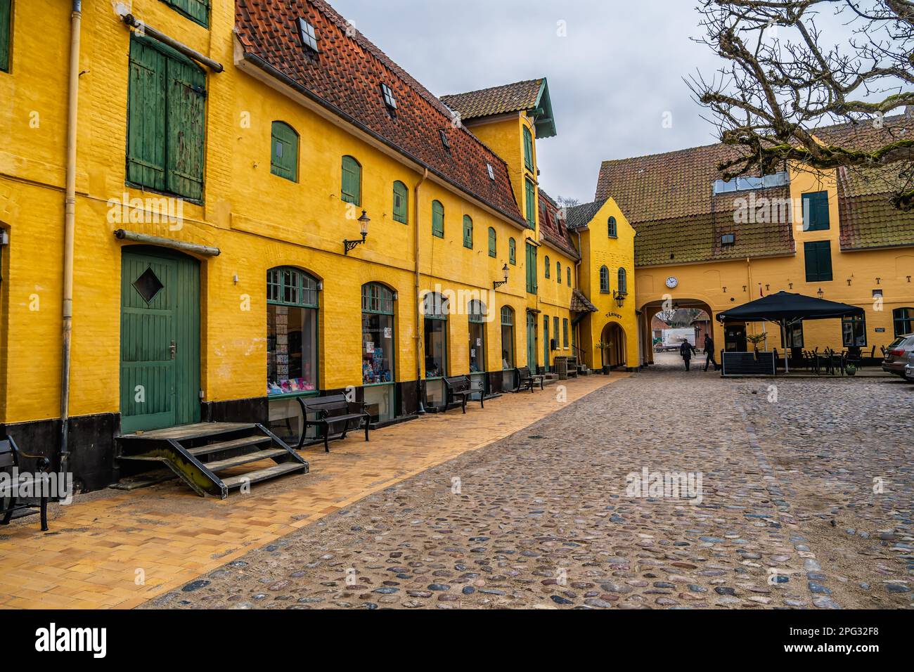 Assens medieval city small backyards, Denmark Stock Photo - Alamy