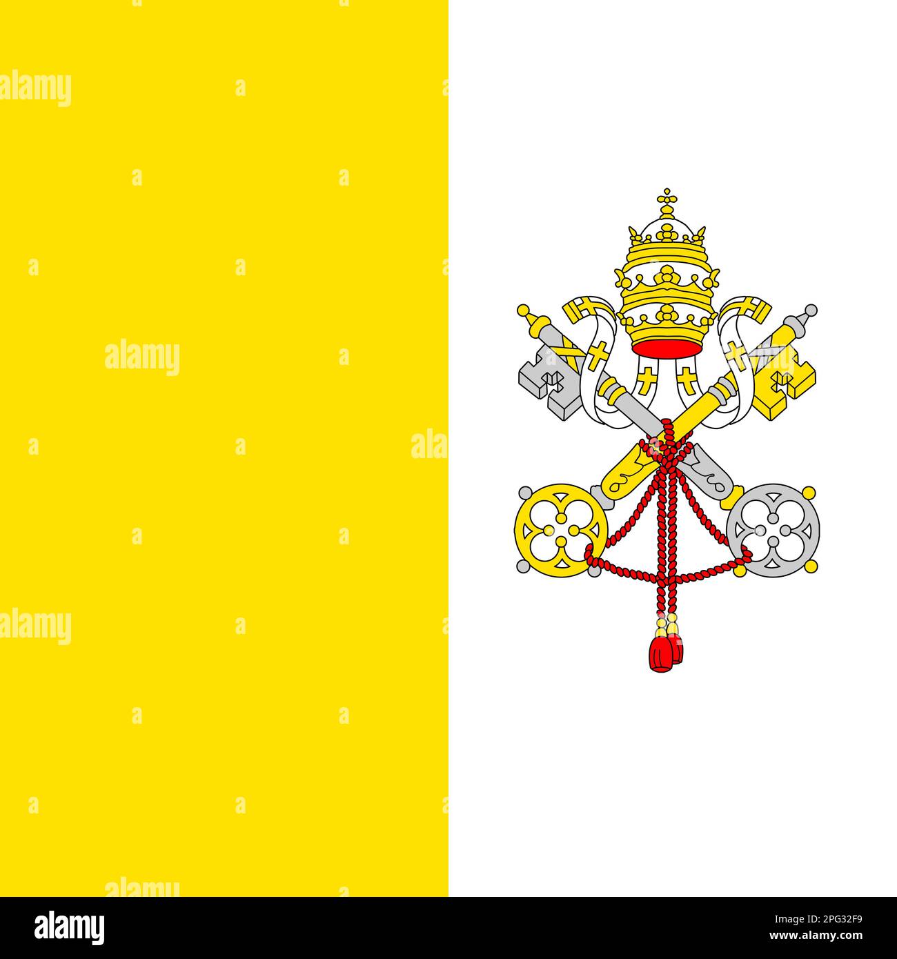 Vatican flag, official colors and proportion correctly. Vatican flag. Vector illustration. EPS10 Stock Vector