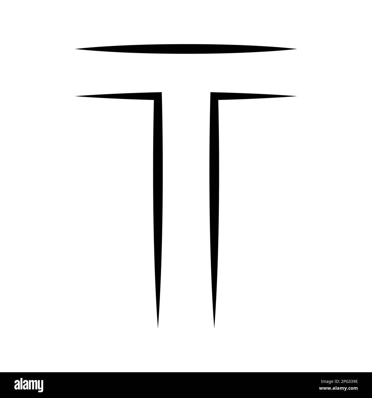 Logo letter t icon axis alphabet logotype t emblem Stock Vector