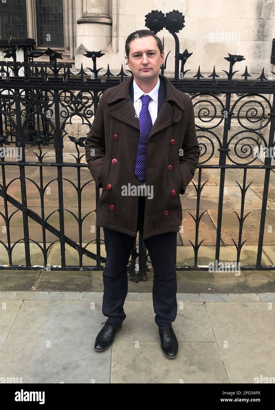 Daniel Collins outside the the Royal Courts of justice in central