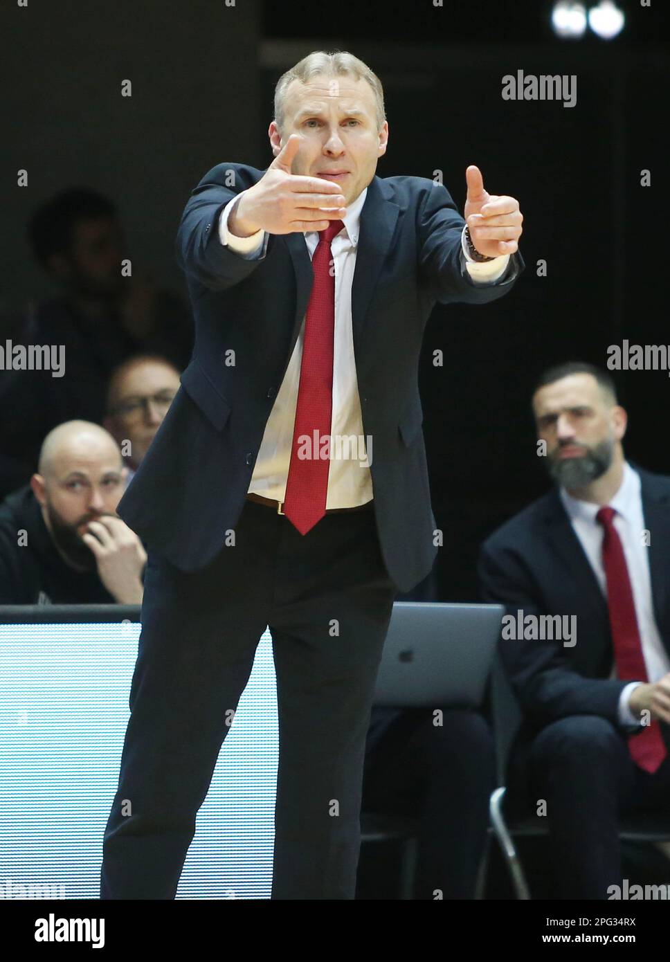 Coach Laurent Vila of Cholet during the French cup, Top 8, quarter-finals  Basketball match between LDLC ASVEL and Cholet Basket on March 18, 2023 at  Arena Loire in Trelaze, France - Photo