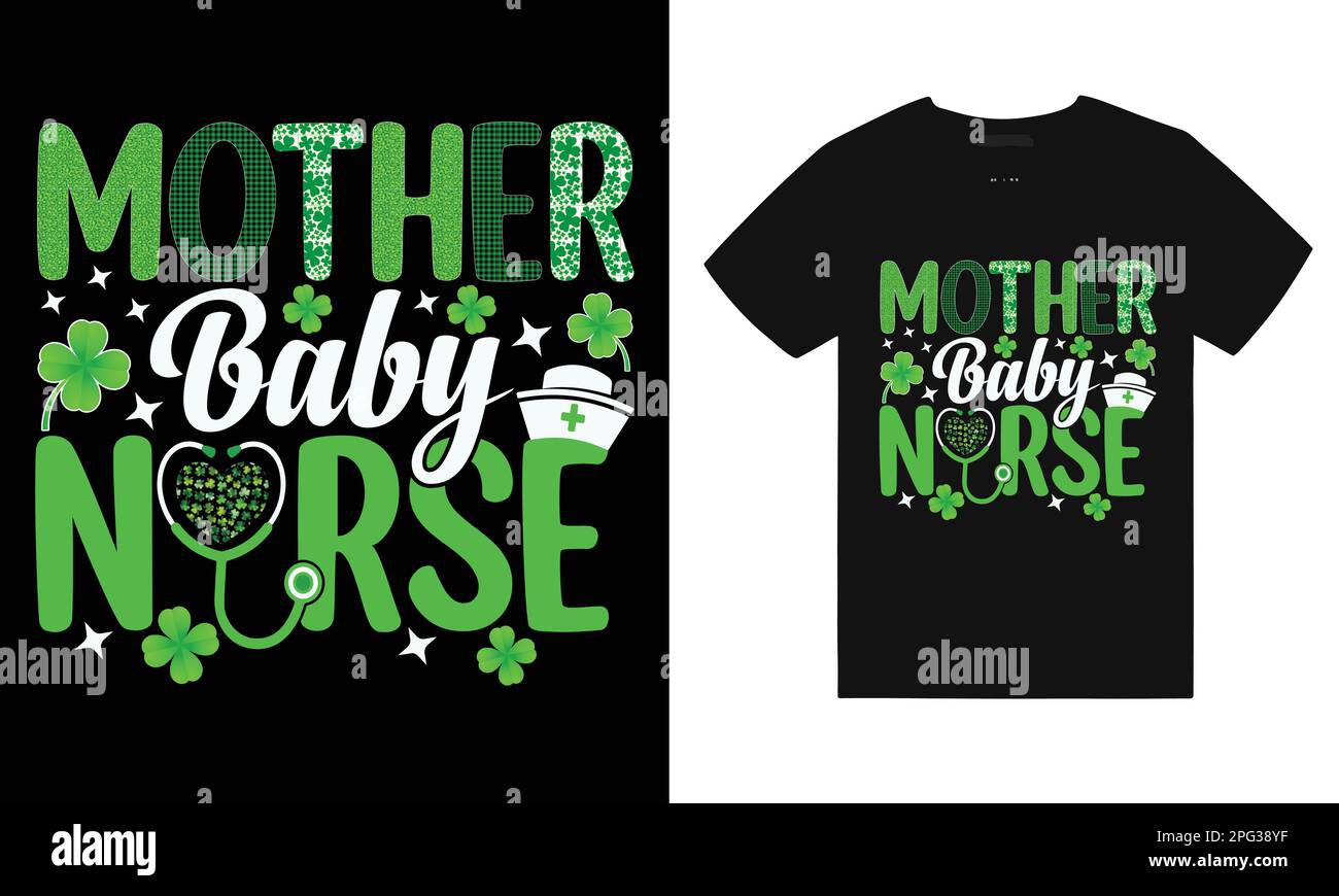 Mother baby nurse Typography t-shirt design Stock Vector