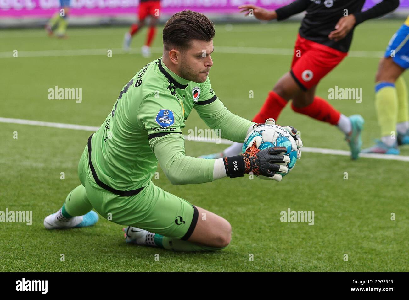 ROTTERDAM, NETHERLANDS - MARCH 19: goalkeeper Stijn van Gassel of Excelsior Rotterdam during the Dutch Eredivisie match between Excelsior Rotterdam an Stock Photo