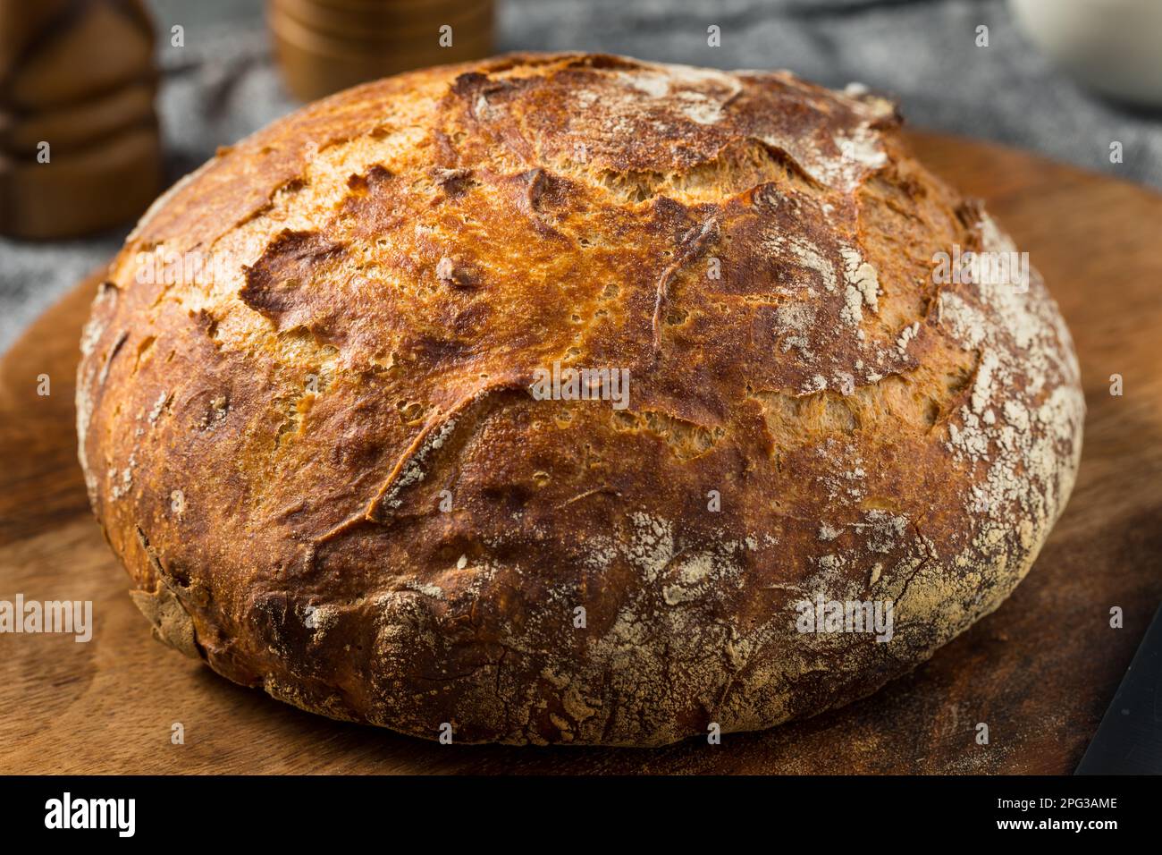 Traditional No Knead Peasant Bread Ready to Eat Stock Photo Alamy