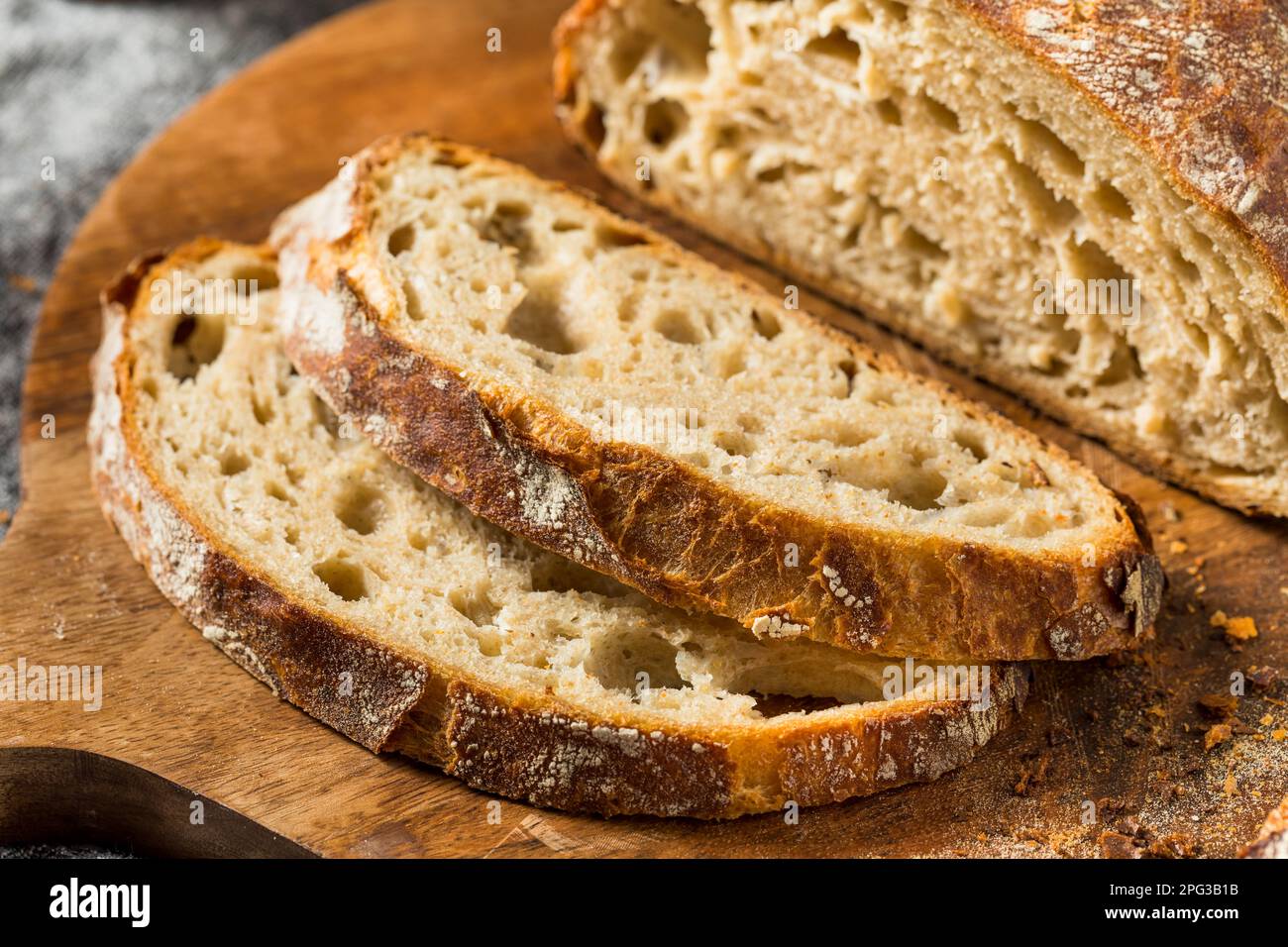 Traditional No Knead Peasant Bread Ready to Eat Stock Photo Alamy