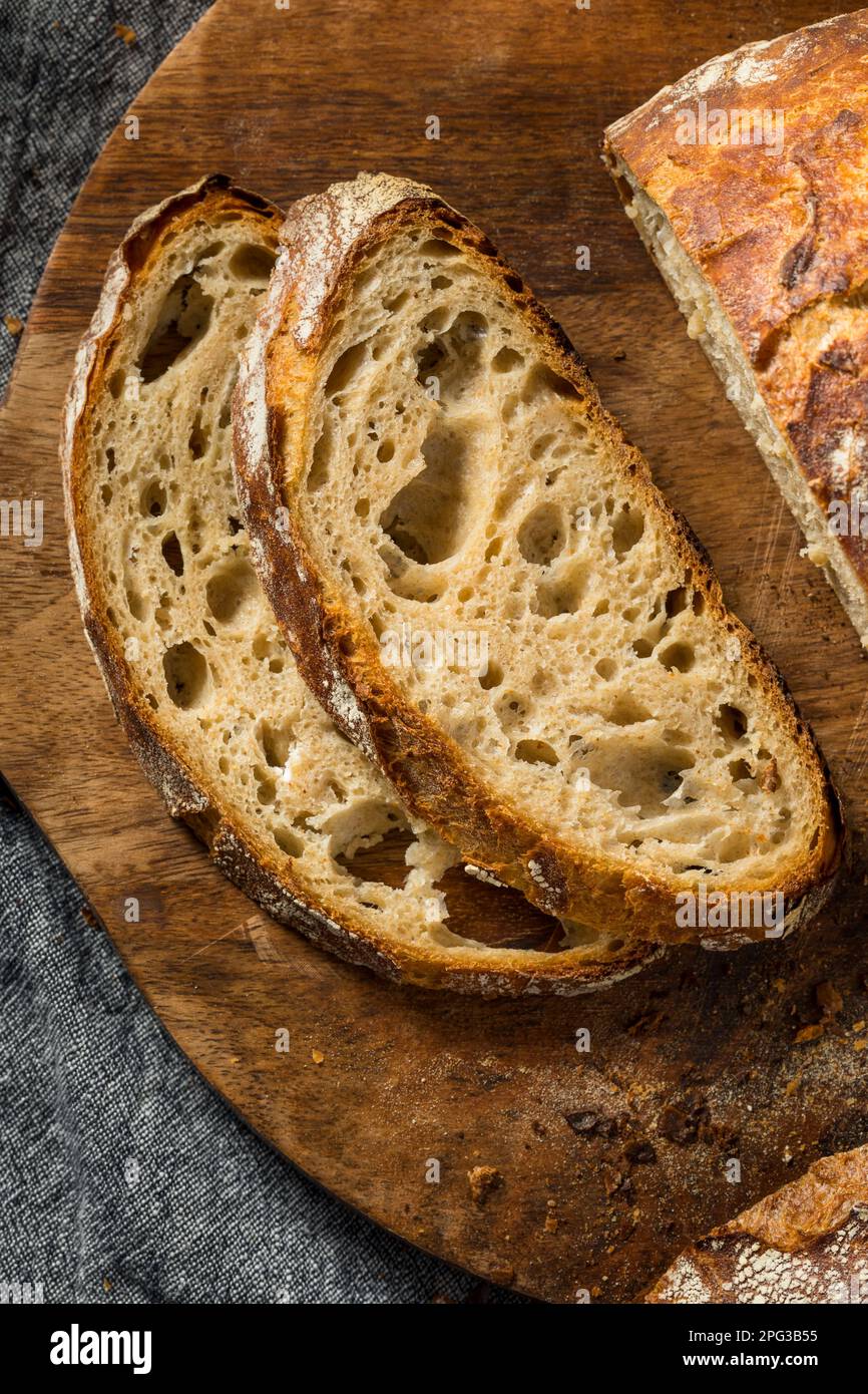 Traditional No Knead Peasant Bread Ready to Eat Stock Photo Alamy