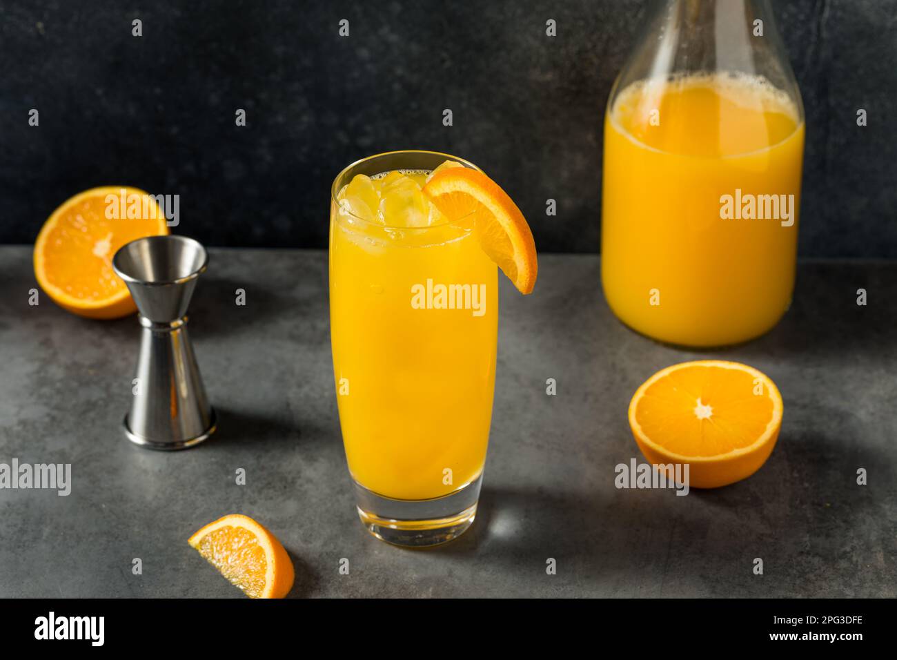 Boozy Cold Vodka Screwdriver Cocktail with Orange Juice Stock Photo Alamy