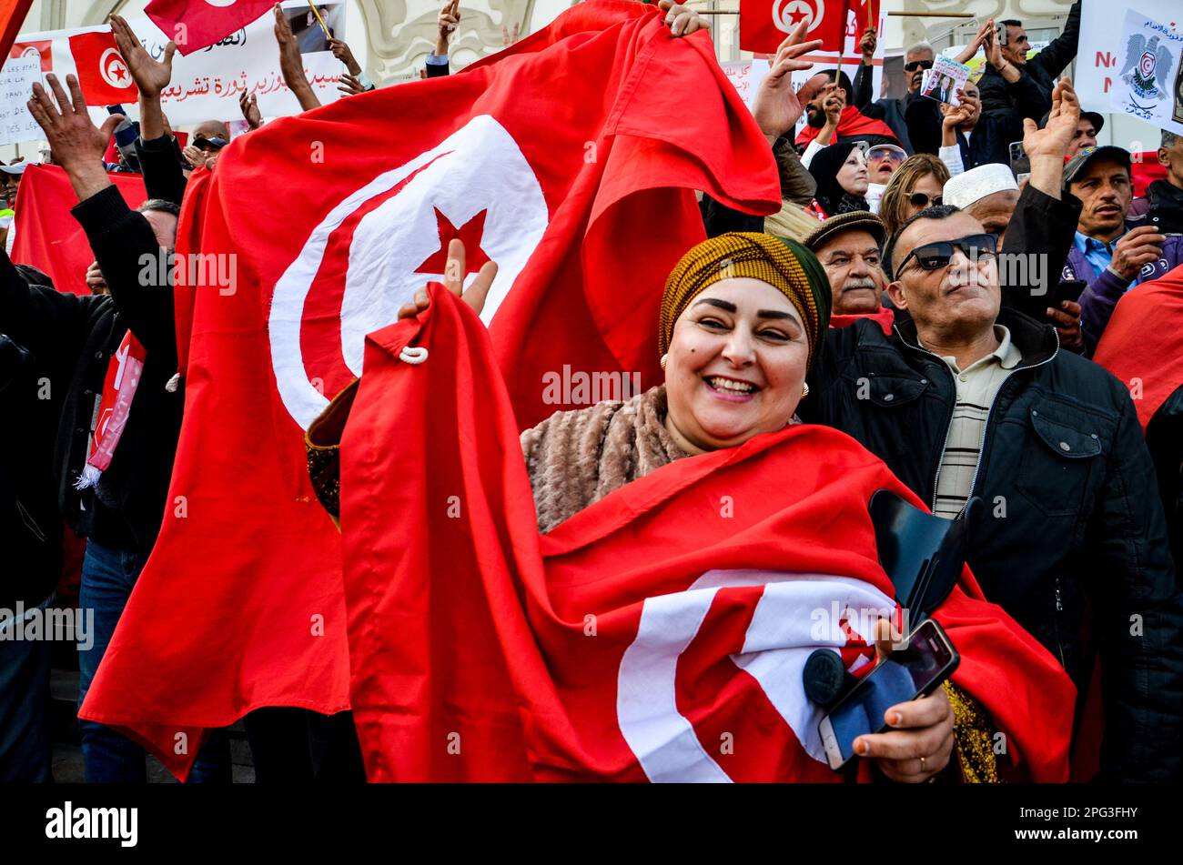 Tunis, Tunisia. 20th Mar, 2023. Tunis, Tunisia. 20 March 2023