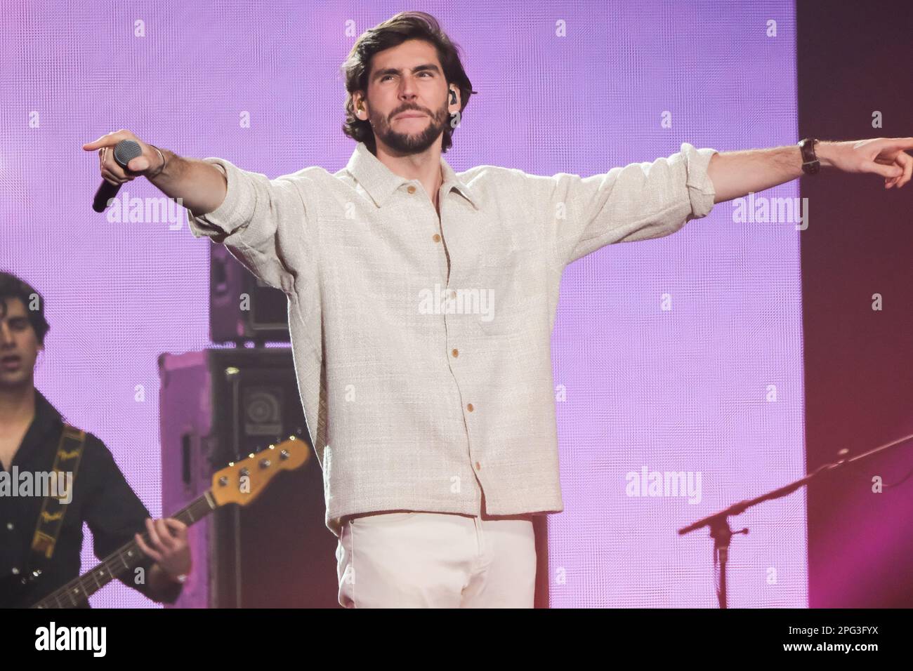 Madrid, Spain. 18th Mar, 2023. Singer Alvaro Soler performs during the Cadena 100 festival at the Wizcenter in Madrid. (Photo by Atilano Garcia/SOPA Images/Sipa USA) Credit: Sipa USA/Alamy Live News Stock Photo