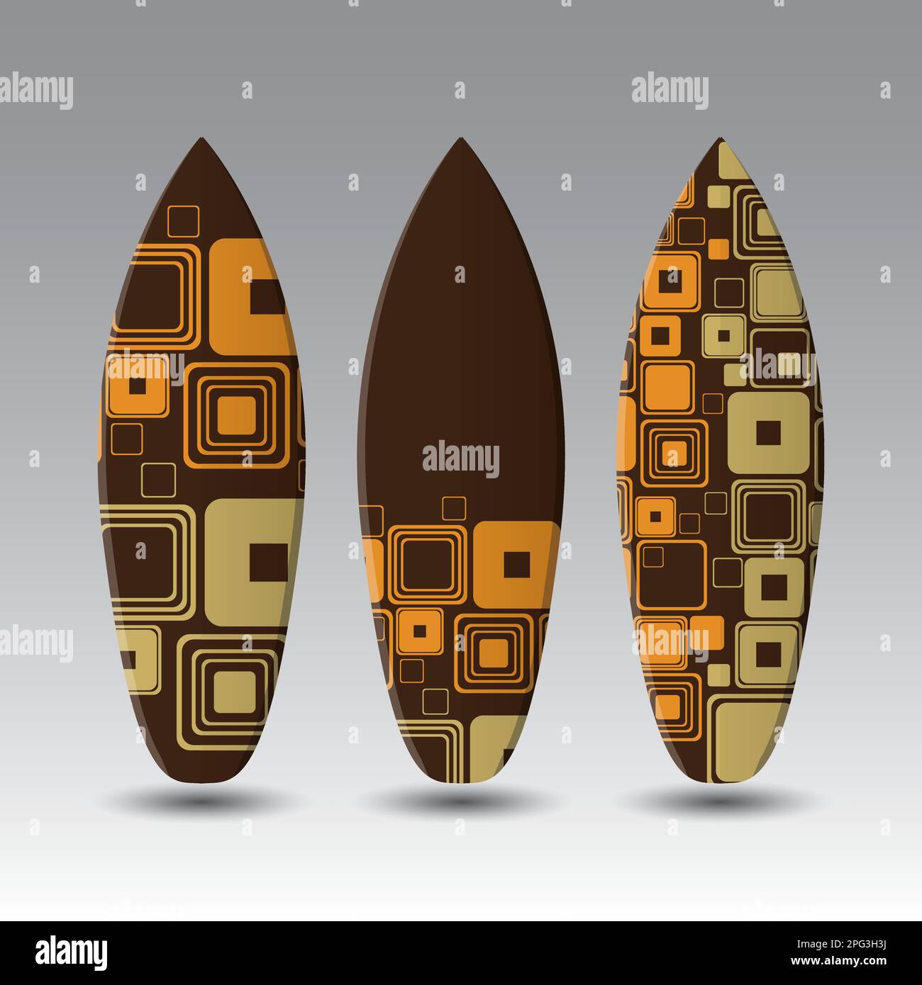 Vector Surfboards Design Template with Oldschool Round Squares Pattern Stock Vector Image & Art