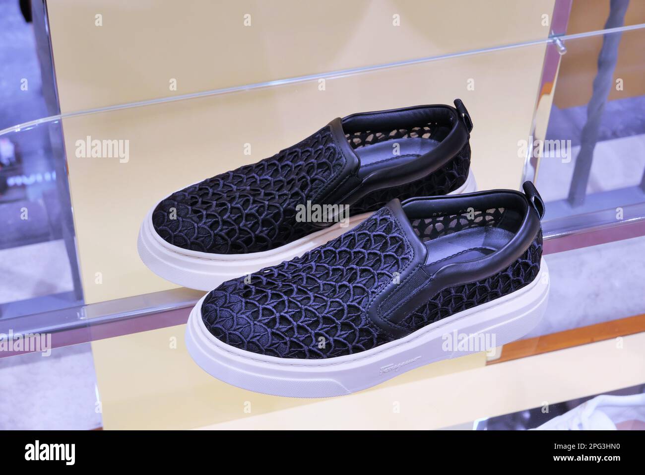 SALVATORE FERRAGAMO SHOES FOR MEN INSIDE THE FASHION STORE Stock Photo -  Alamy