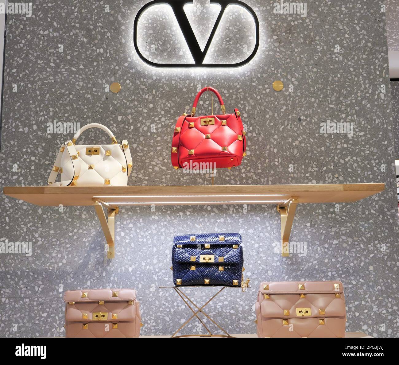 VALENTINO BAGS FOR WOMEN INSIDE THE FASHION STORE Stock Photo - Alamy
