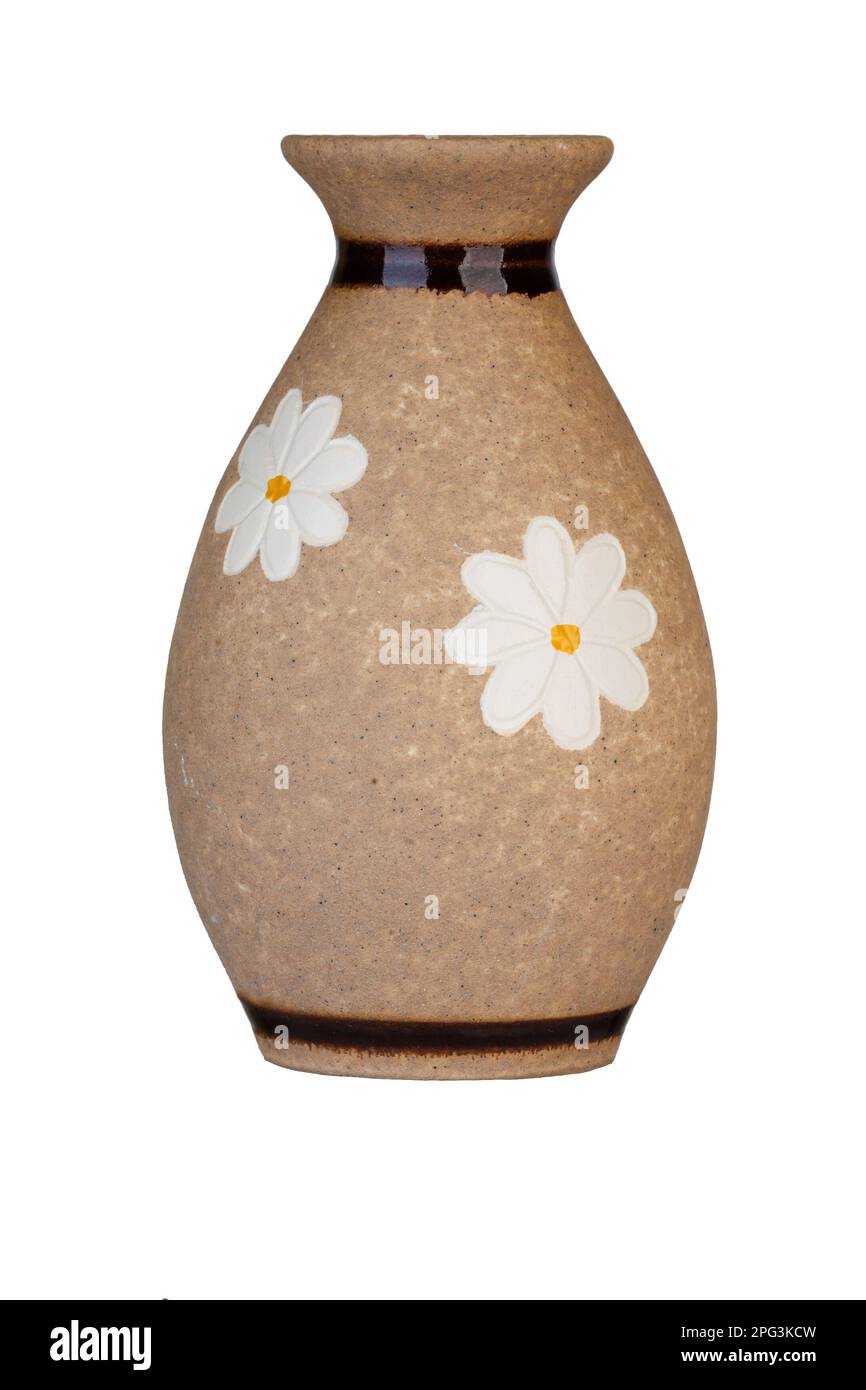 One ceramic vase on isolated background Stock Photo