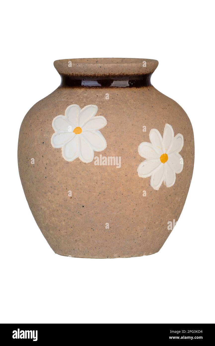 One ceramic vase on isolated background Stock Photo