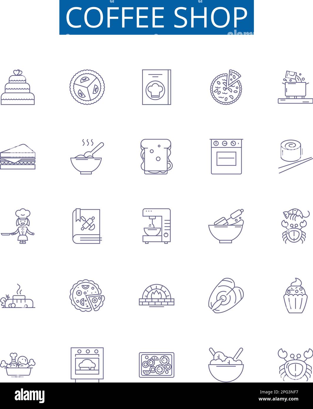 Coffee shop line icons signs set. Design collection of Cafe, Espresso ...