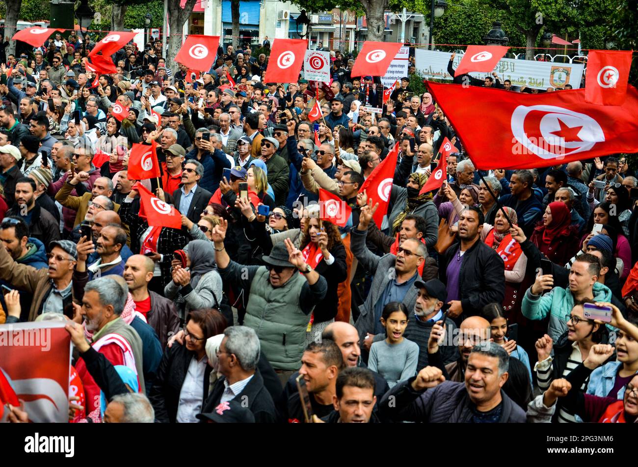 Tunis, Tunisia. 20th Mar, 2023. Tunis, Tunisia. 20 March 2023