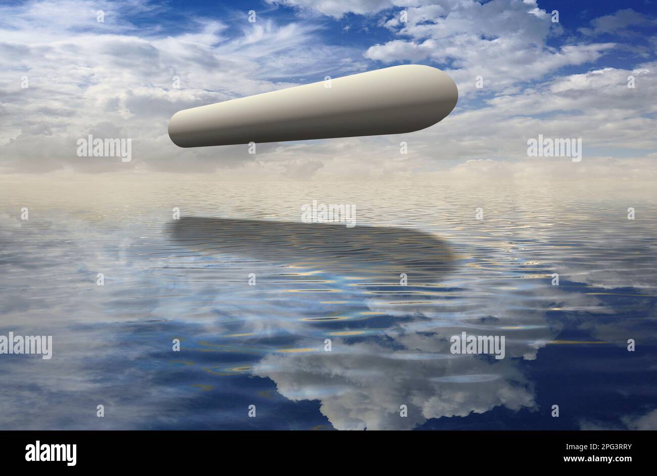 'Cigar' or 'Tic-Tac' UFO-UAP sighting (Digital Illustration Stock Photo ...