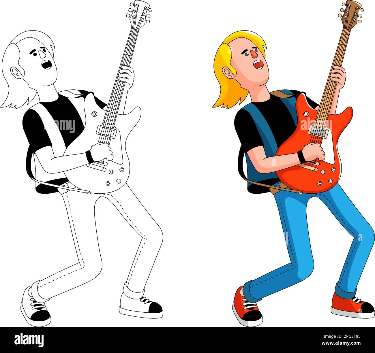 Rock musician with an electric guitar Stock Vector Image & Art Alamy