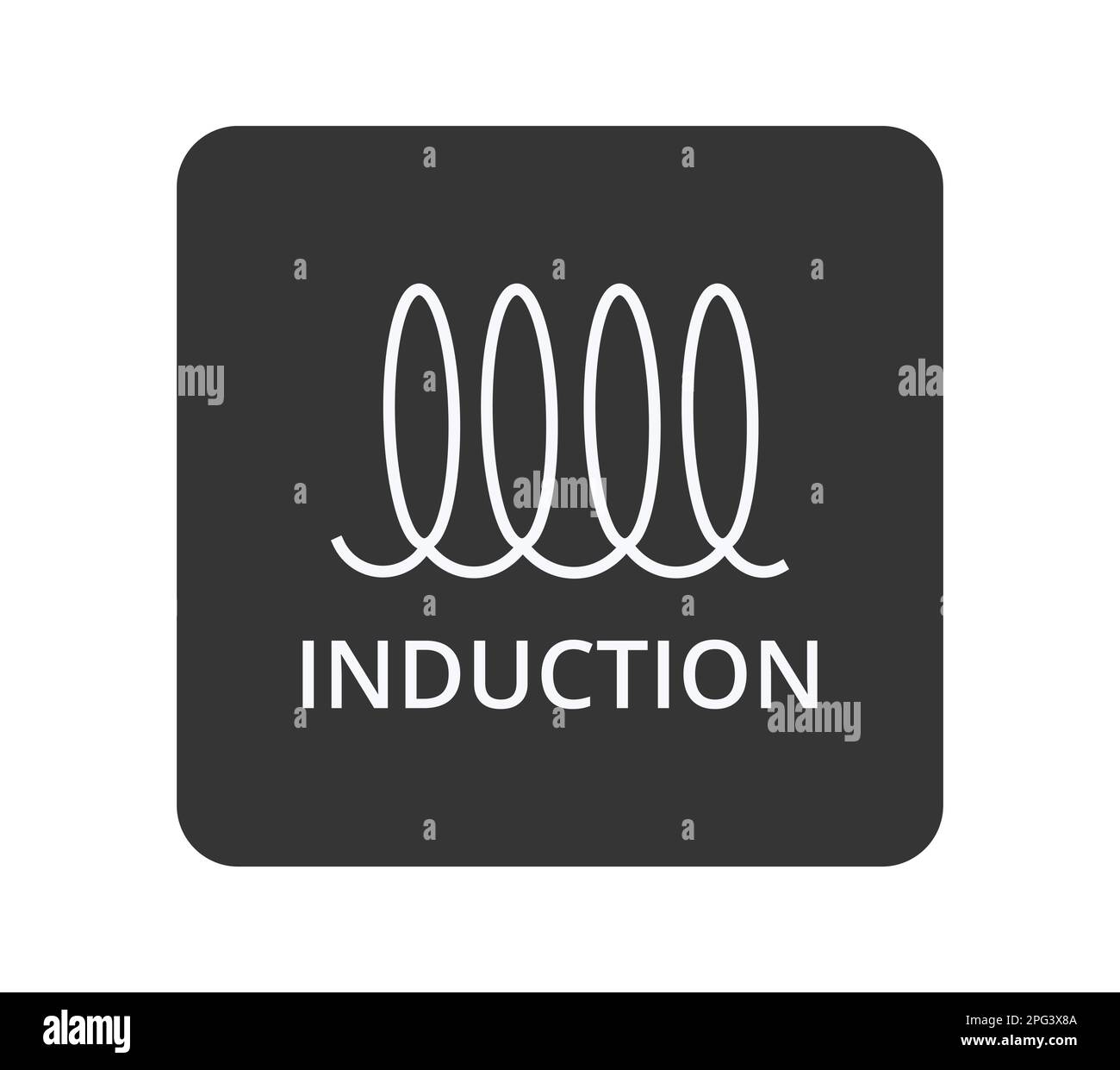 Monochromatic Modern Induction Cooking Icon. Vector graphic design
