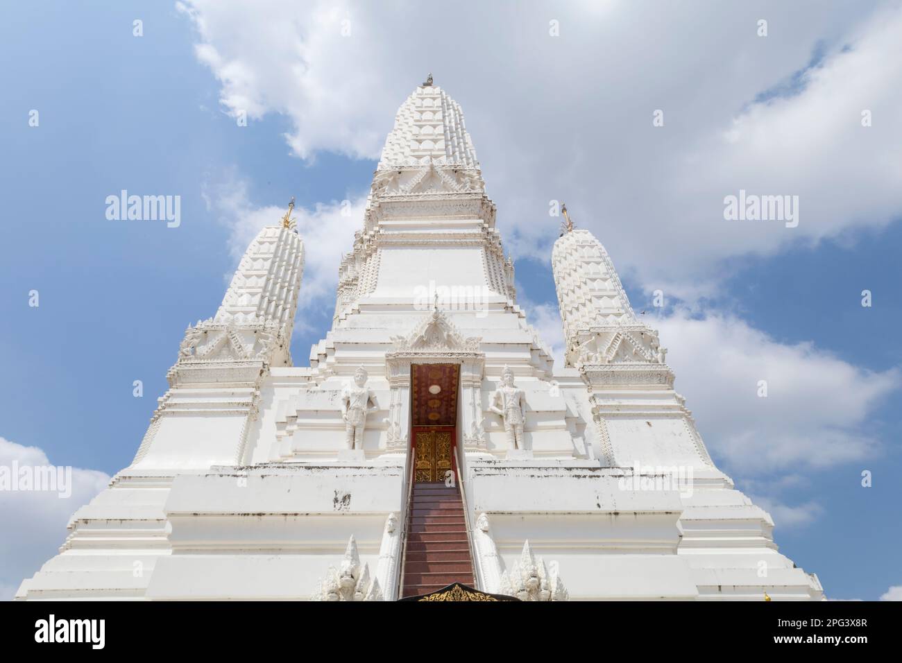 The Wat Mahathat Worawihan temple in the city of Phetchaburi or Phetburi in the Thailand wat Stock Photo