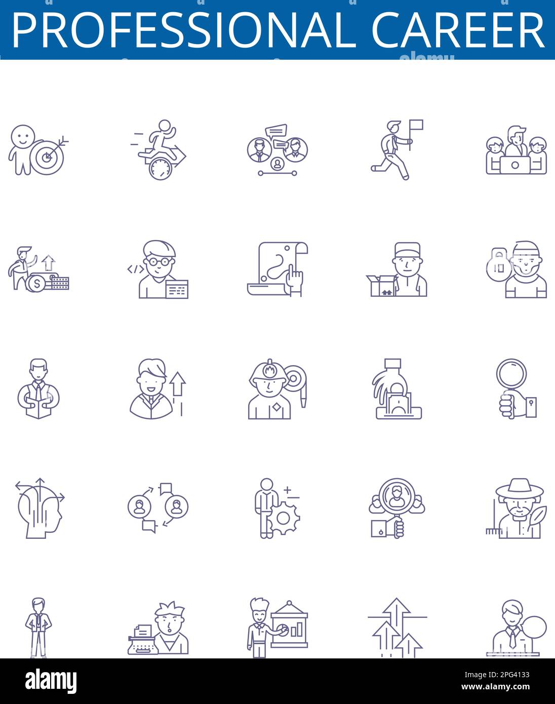 Professional career line icons signs set. Design collection of ...