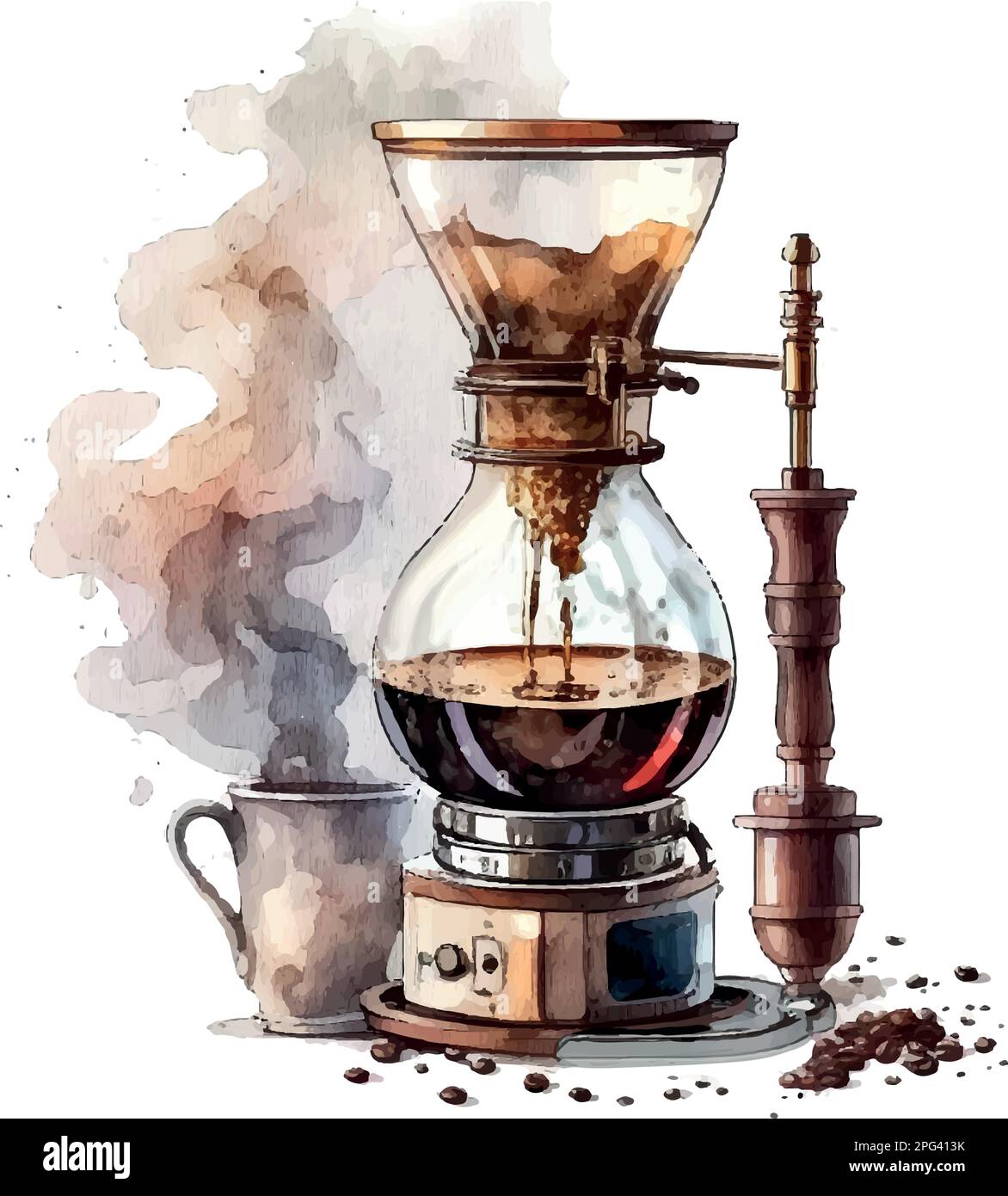 Japanese Siphon Coffee Maker And Coffee Grinder On Old Kitchen Table  Background It Is Very Fragrant And Aroma Because Filled With Fresh Coffee  Beans Stock Photo - Download Image Now - iStock