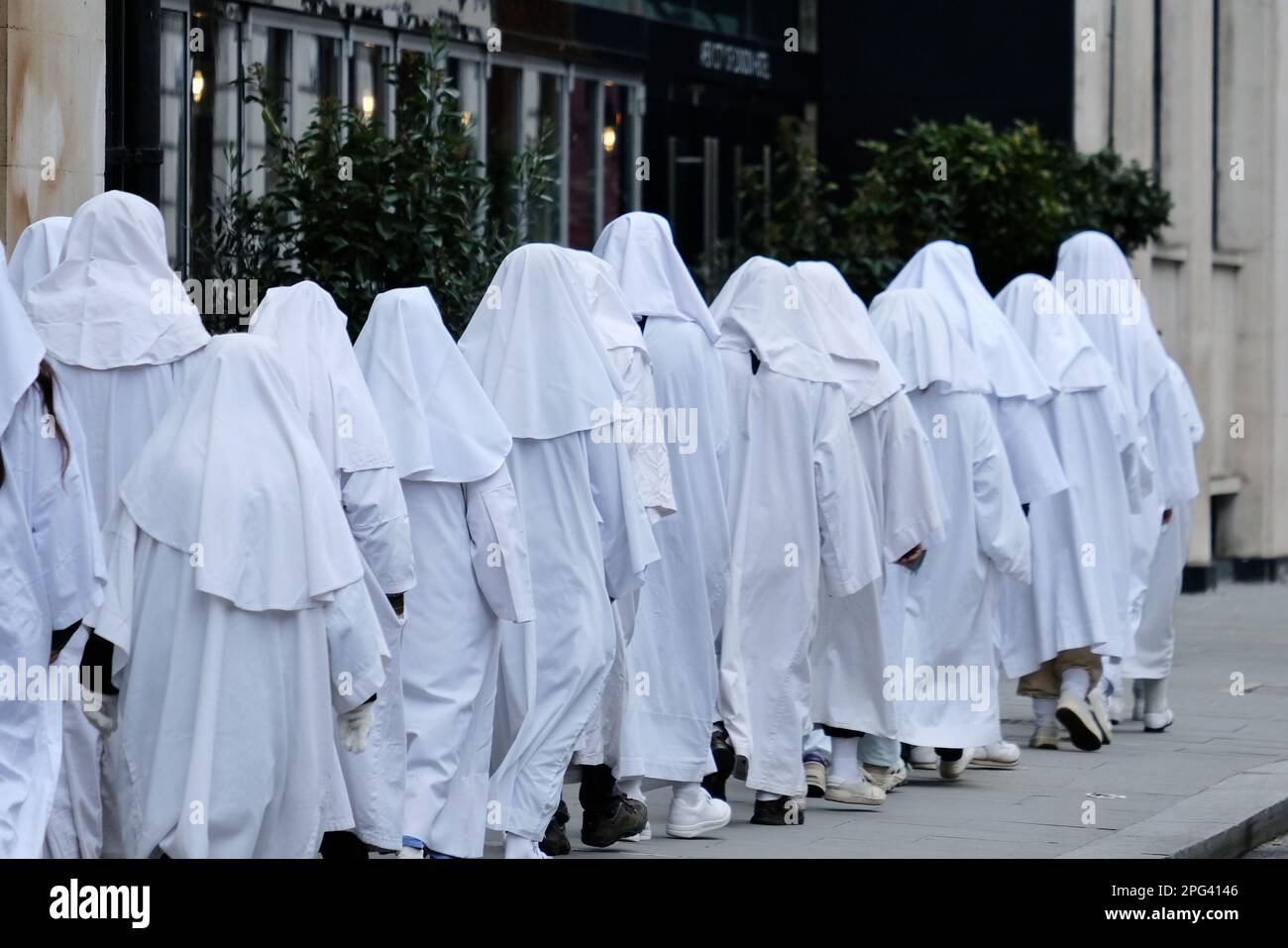 London, UK. 20th March, 2023. The Druid Order marks the Spring - or Vernal Equinox, where the length or day and night are equal. Participants celebrating the first day of spring, performed rituals in a ceremony close to the Tower of London. Credit: Eleventh Hour Photography/Alamy Live News Stock Photo