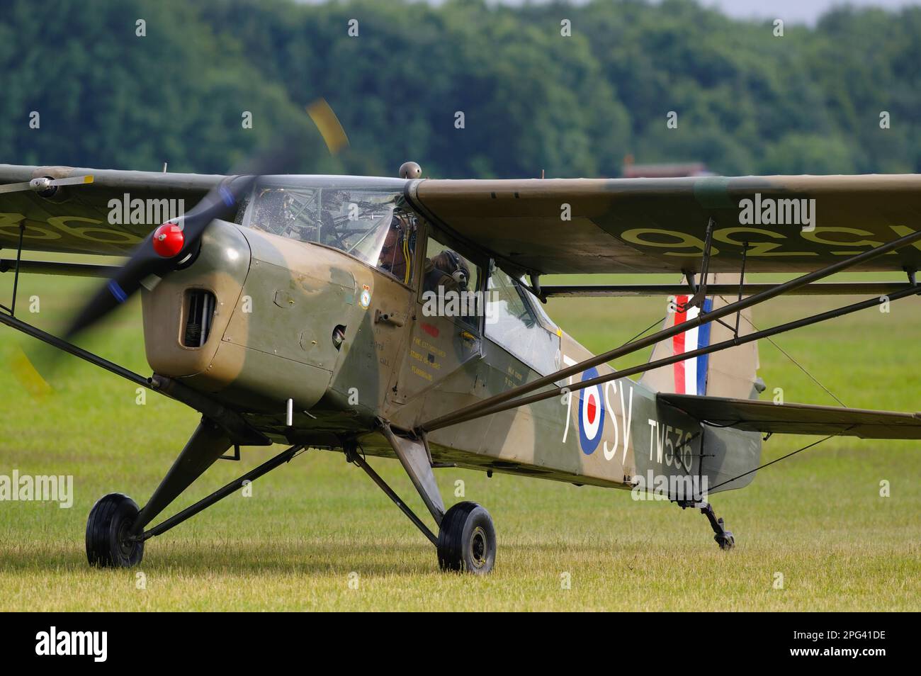 Auster AOP6, Shuttleworth Air Display, Old Warden, Biggleswade, Bedfordshire, England, United Kingdom, Stock Photo