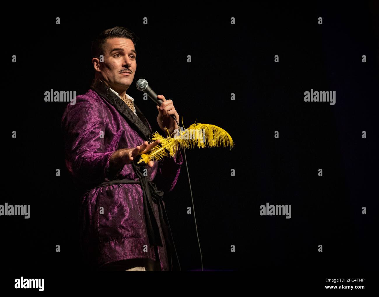 Troy Hawke, The Greeter's Guild, Stand Up Comedian, Sigmund Troy'd UK Tour, Southend-on-Sea, Essex © Clarissa Debenham / Alamy Stock Photo