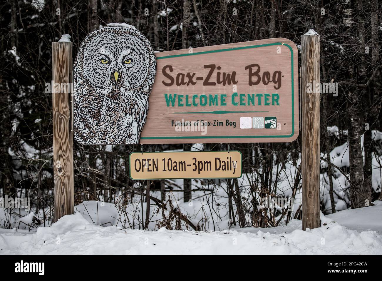 Signage to the SaxZim Bog Nature Preserve Center in